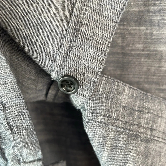 WOOLRICH Mens Blue Marled Chambray Button Up Shirt Short Sleeves Cotton Preppy S - Picture 7 of 11